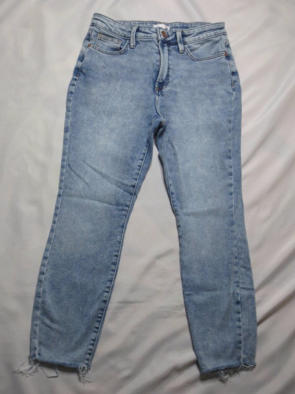 LC LAUREN CONRAD womens JEANS blue FRAYED skinny HIGH RISE SIZE 10